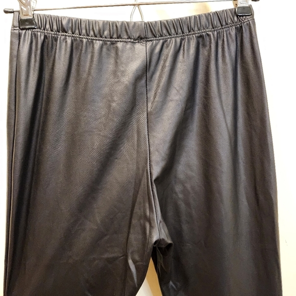 Faux Leather black wide legs flare leggins size M - Picture 4 of 10
